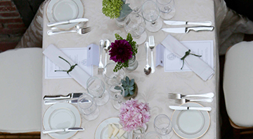 sapphire catering community table setting