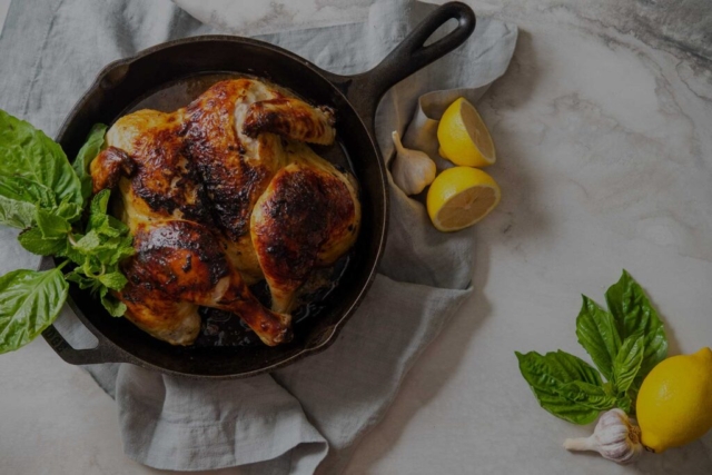 Chicken meal on table